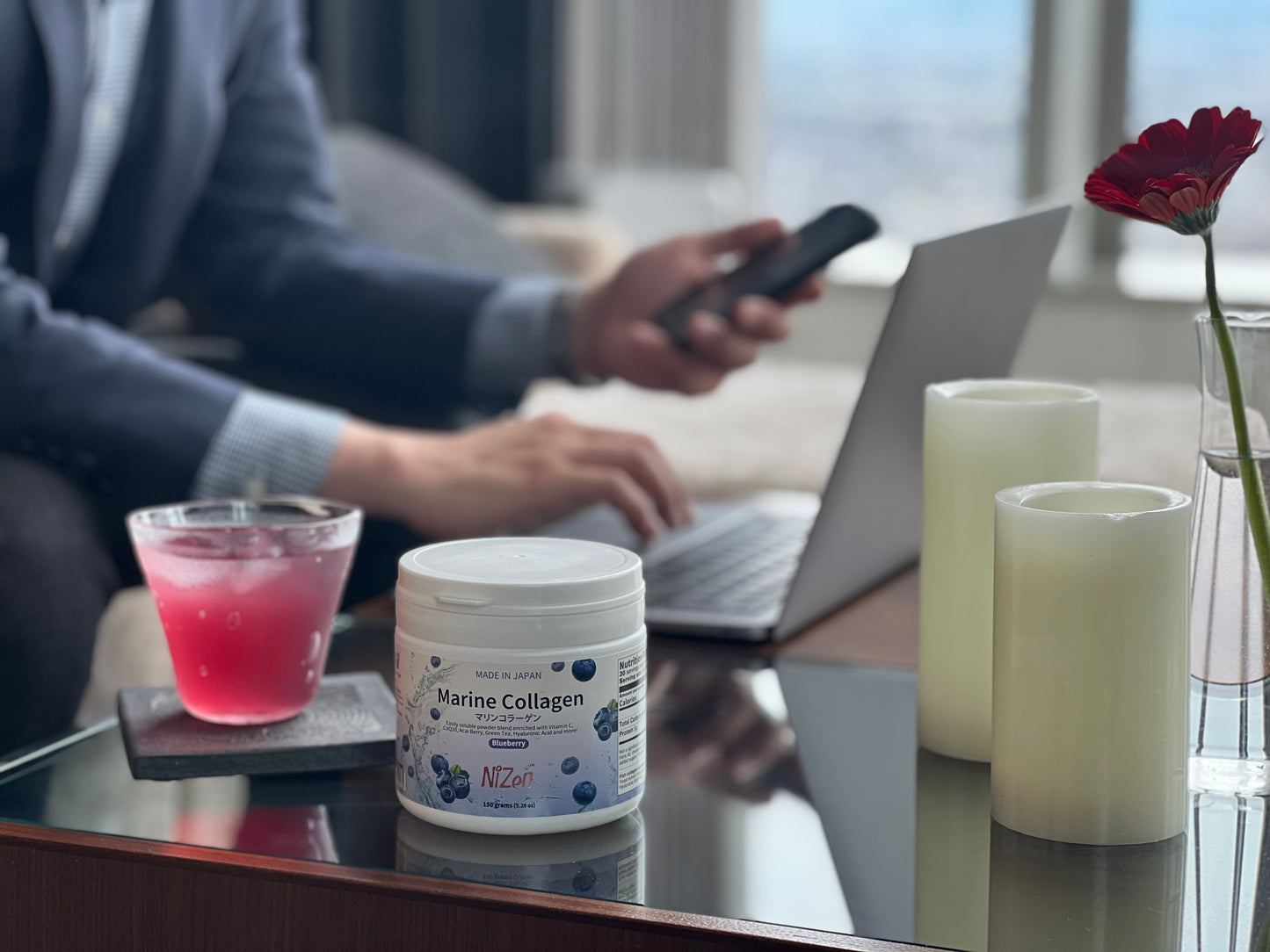 NiZen マリン・コラーゲン　ブルーベリー味 {Ships to Japan Only}